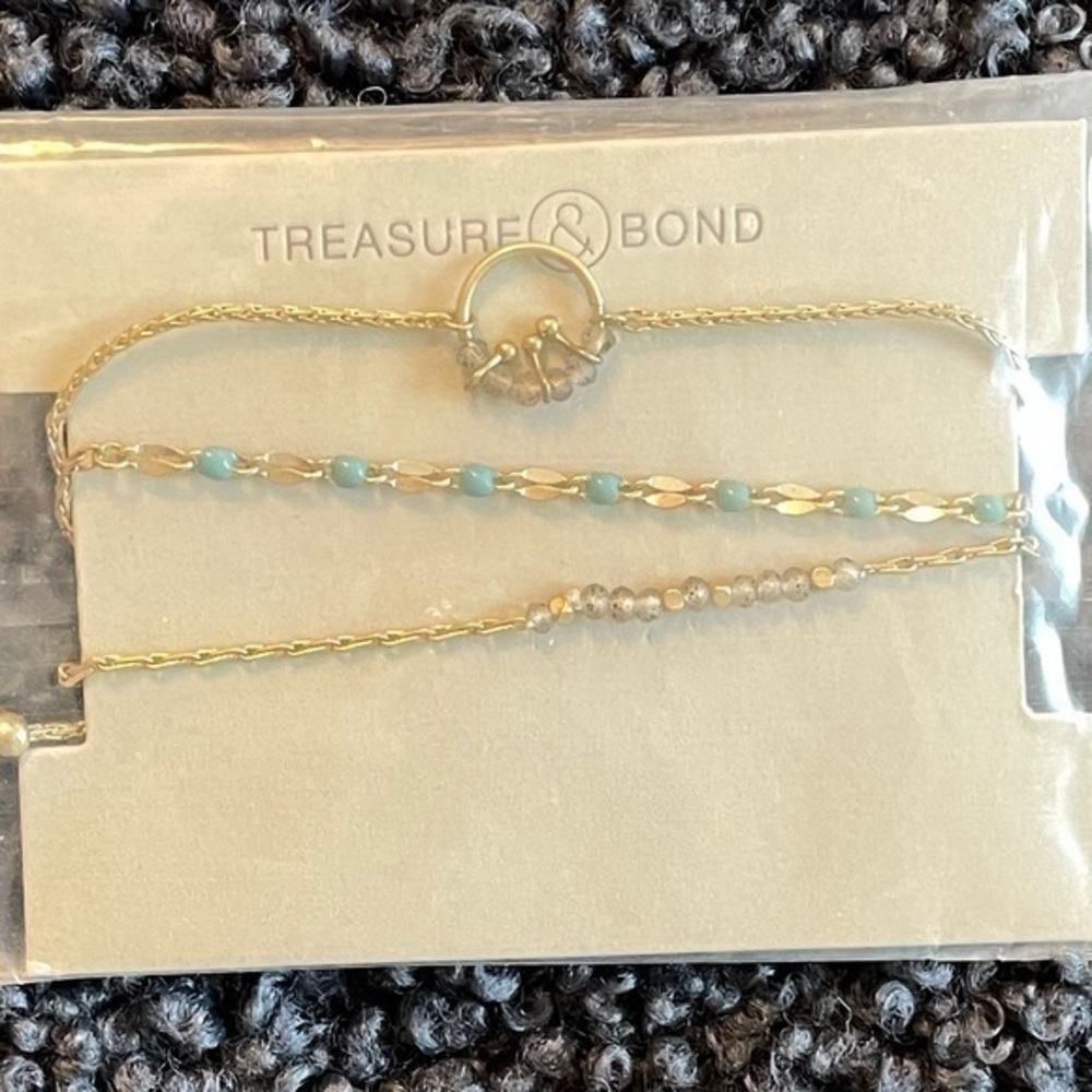 Treasure And Bond Set Of 3 Adjustable Goldtone Bracelets